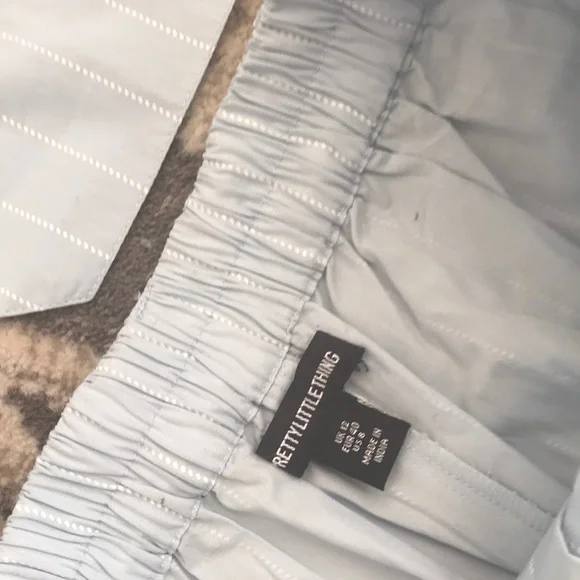 Women's Light Blue  2 piece pants set with White pinstripes - Picture 7 of 12